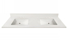 73-in Swan White Sintered Stone Double Sink Bathroom Vanity Top 