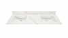 61-in Calacatta Gold Sintered Stone Double Sink Bathroom Vanity Top 