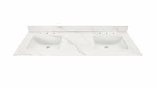 61-in Calacatta Gold Sintered Stone Double Sink Bathroom Vanity Top 