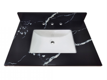 31-in Mersey Black Quartz Single Sink Bathroom Vanity Top