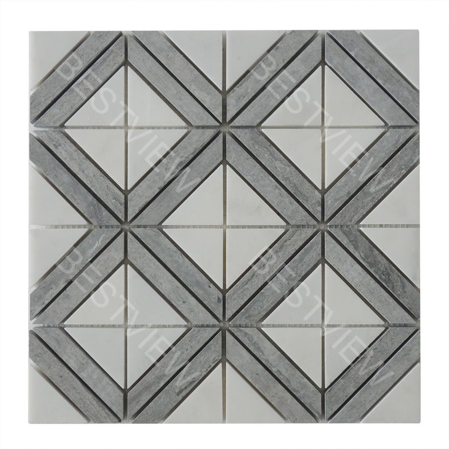 Rubik Square Pattern Marble Mosaic