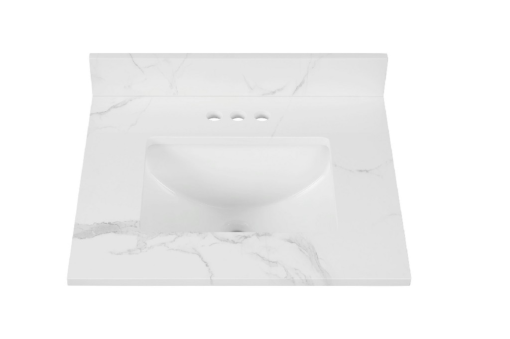 25-in Calacatta Engineered Marble Single Sink Bathroom Vanity Top