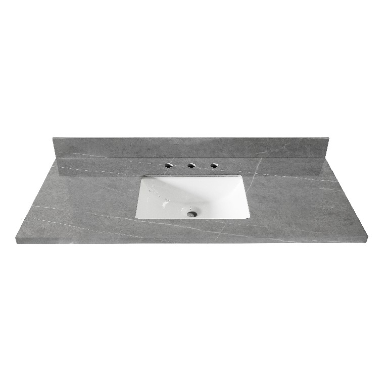 49-in Armani Gray Sintered Stone Single Sink Bathroom Vanity Top ( Storm Gray)
