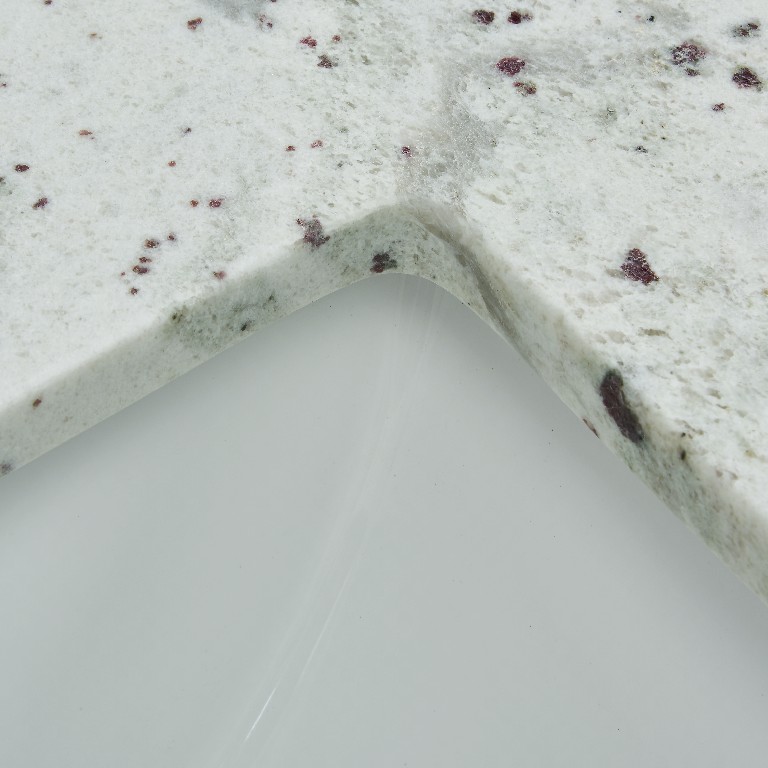 61-in Glacier White Granite Double Sink Bathroom Vanity Top