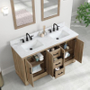 Retford 60-in Light Wood Double Sink Bathroom Vanity with Carrara White Engineered Stone Top