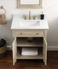 Ronnie 30-in Vanity Combo Nature Wooden with Carrara White Quartz Top