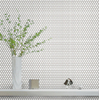 D19mm Penny Round White Satin Glazed Porcelain Mosaic 03325