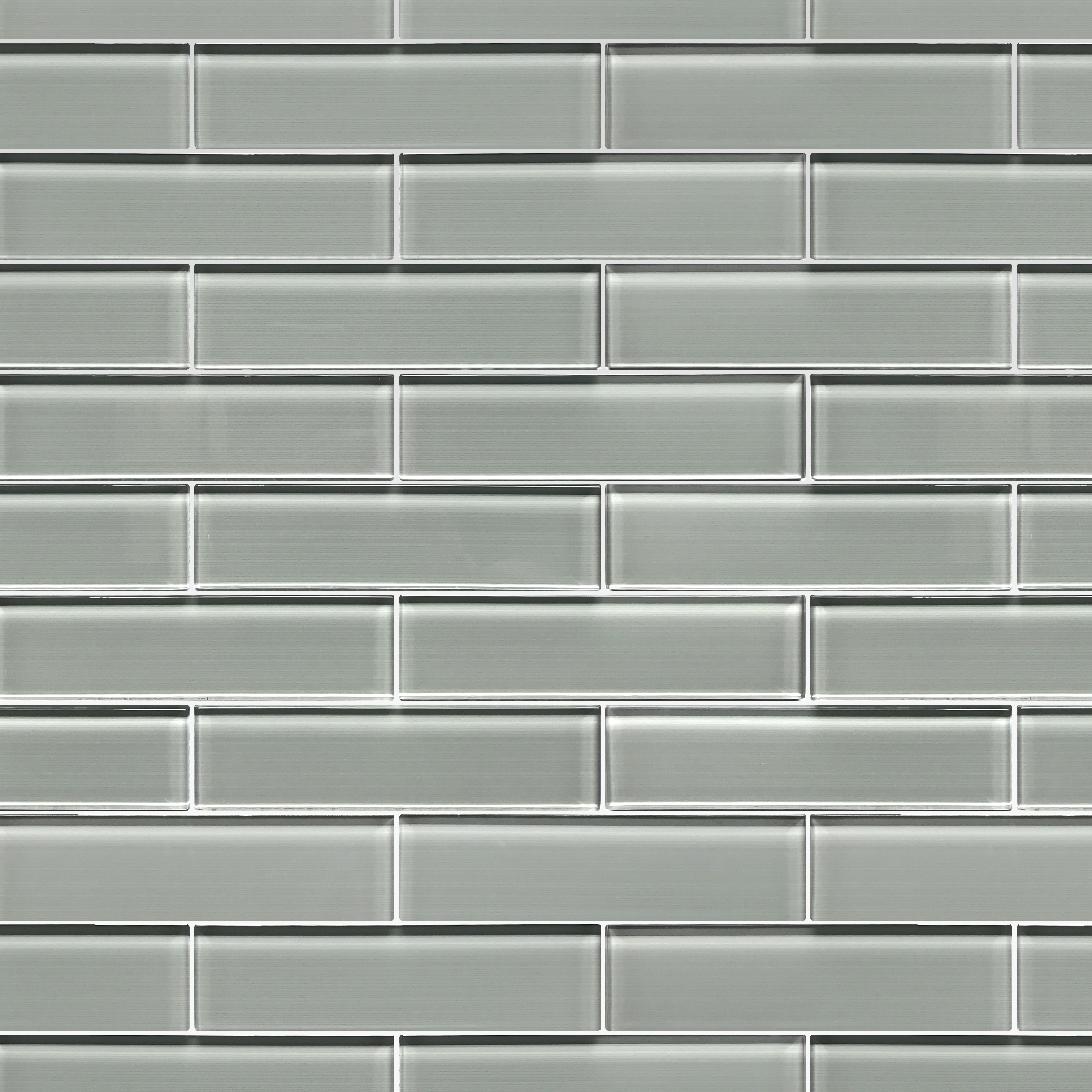  Space Gray Linen Glass Mosaic 1.5"x6"