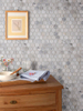  Oriental White Mosaic Honed 1" Hexagon 