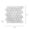 Oriental White Mosaic Honed 2" Hexagon 