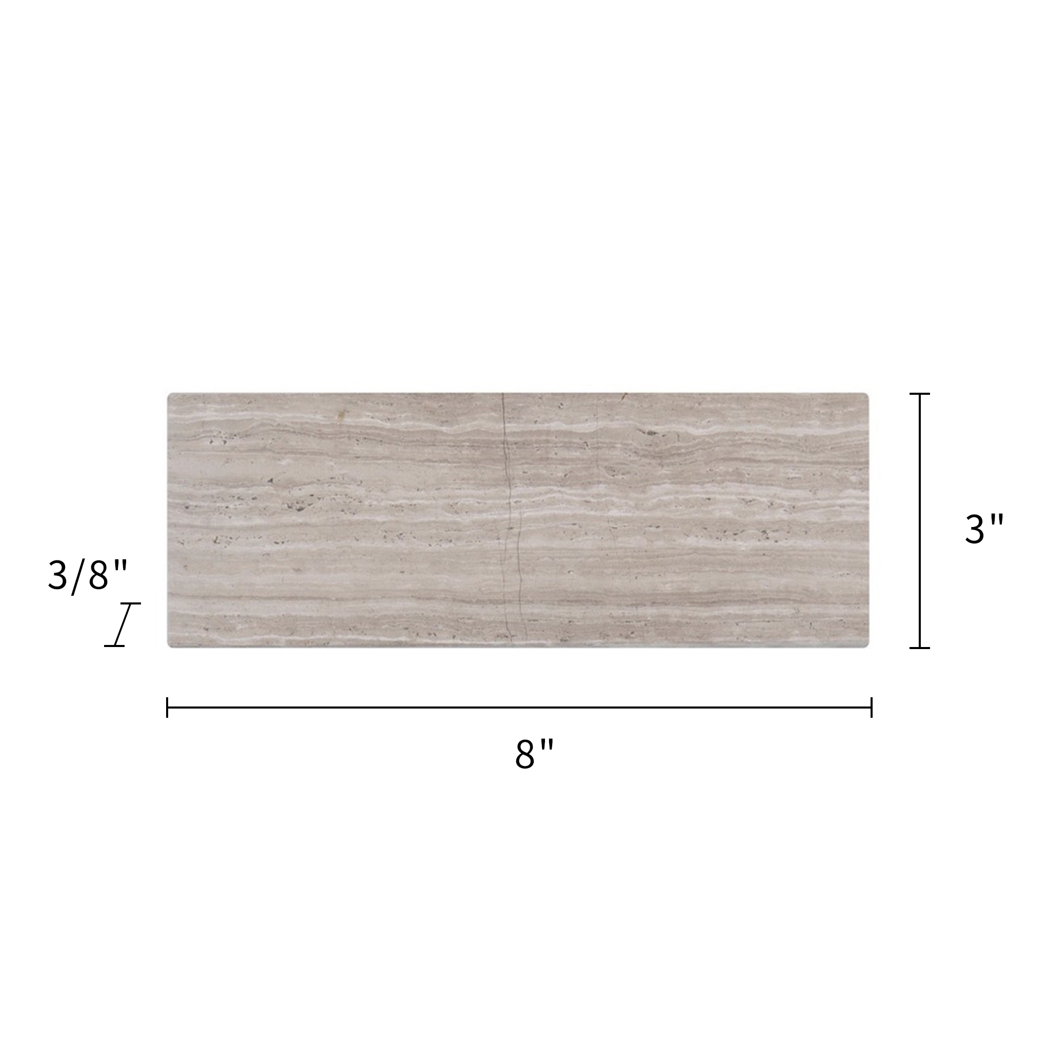 Wooden White Marble Tile Honed 3"x8" 