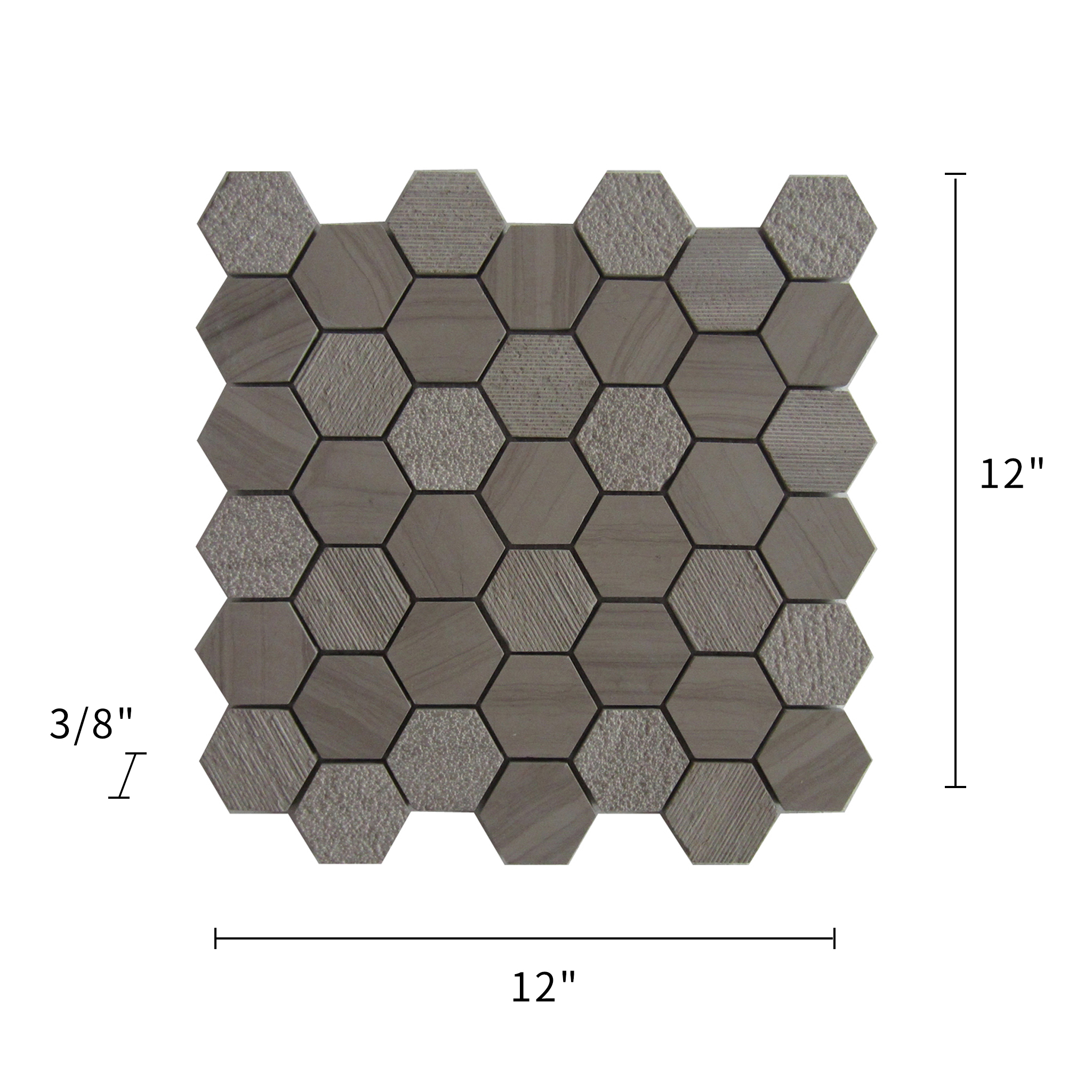 Athena Trinity Marble Mosaic Hexagon