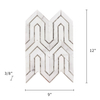 Carrara White with Antique Mirror Waterjet Mosaic Arrow 