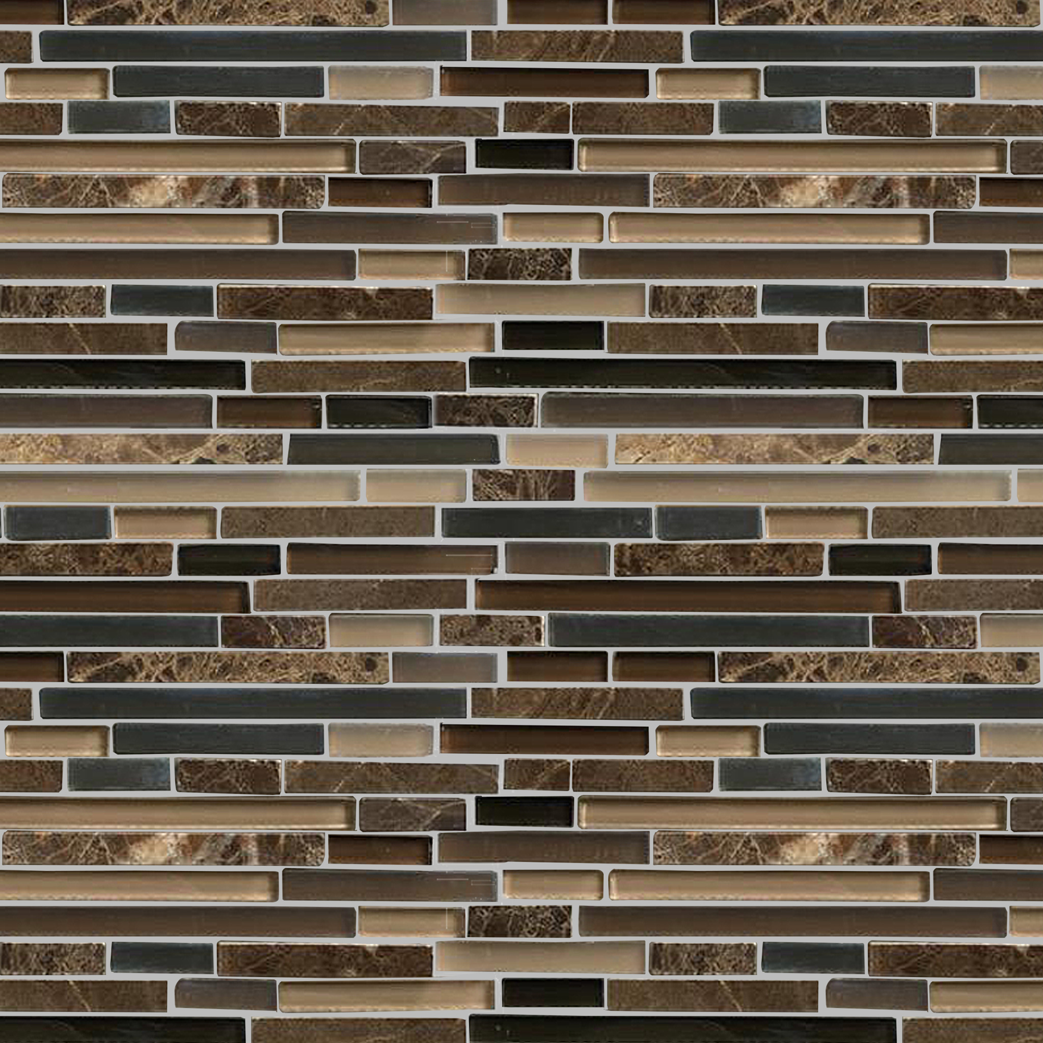 Burton Street - Marble & Glass Mosaic Random Strip