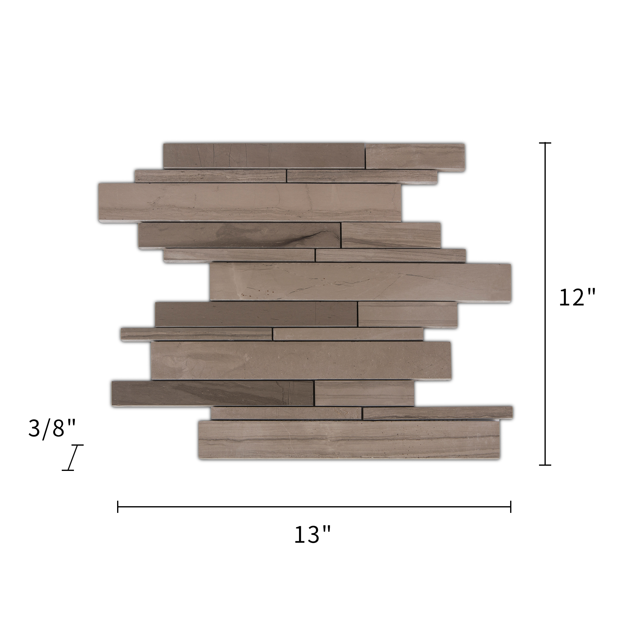 Athens Gray Marble Mosaic Honed Random Strip