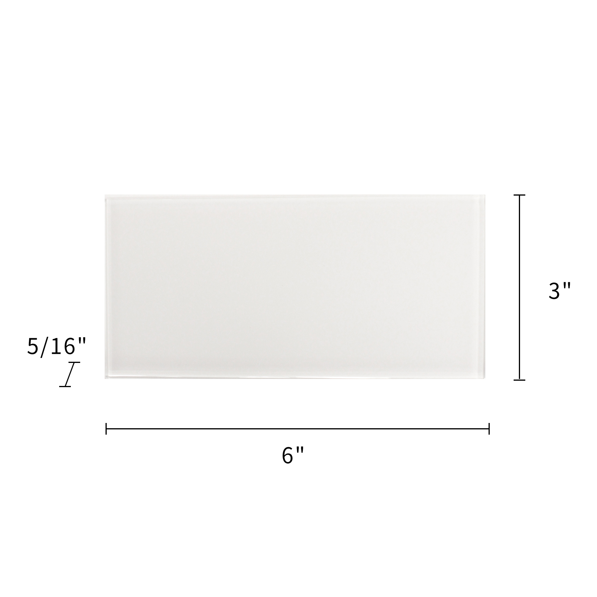  Ice Block Glass Tile 3"x6"