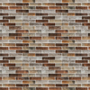 Grey Umber - Textured Mixed Color Glass Mosaic 