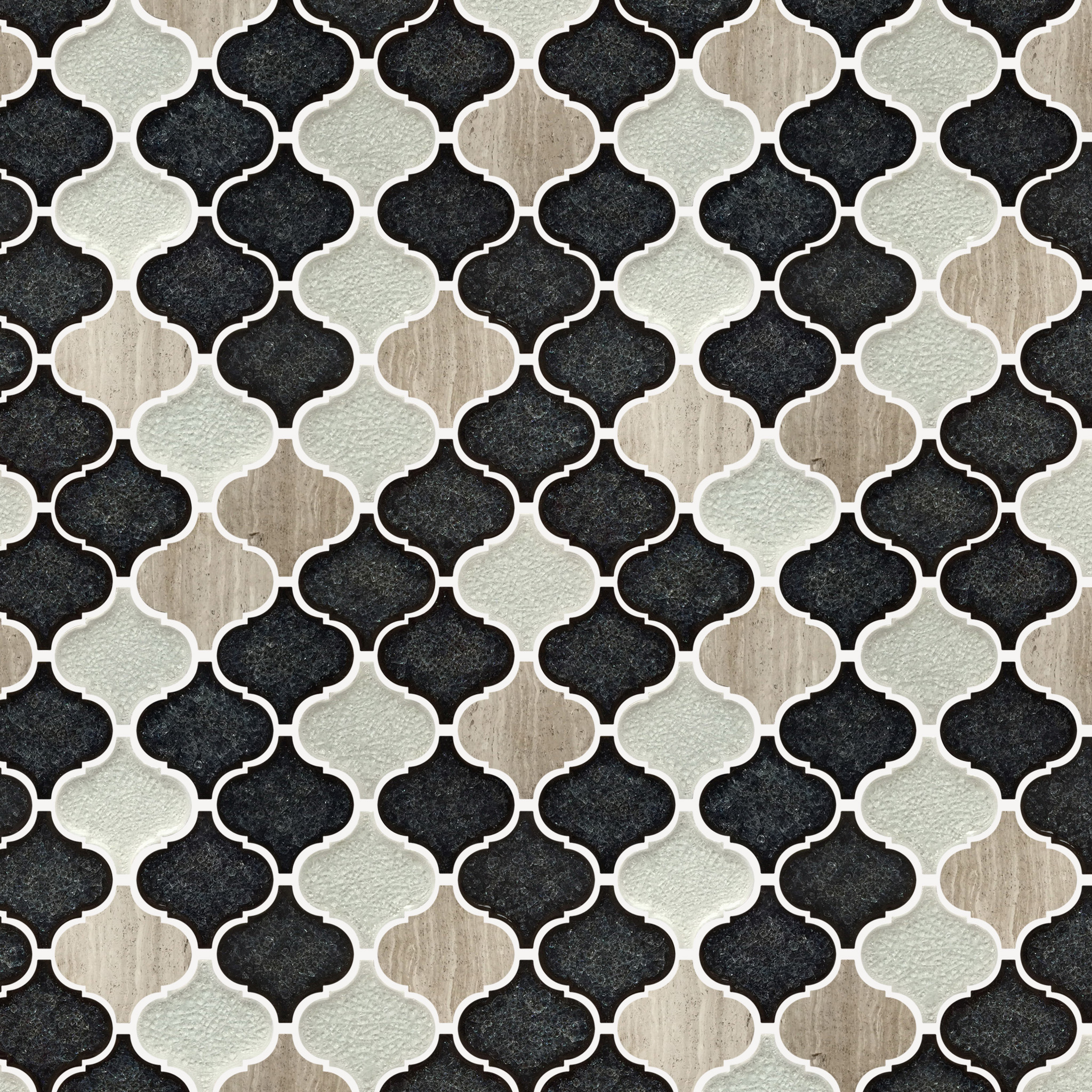 Galena Gray- Marble & Crackle Mix Glass Mosaic Lantern