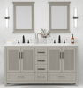 Beckville 60-in Vanity Combo Natural Wooden with White Quartz Top 