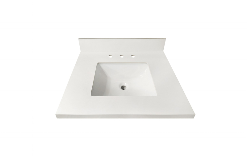 25-in Swan White Sintered Stone Single Sink Bathroom Vanity Top 