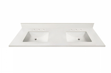 61-in Swan White Sintered Stone Double Sink Bathroom Vanity Top 