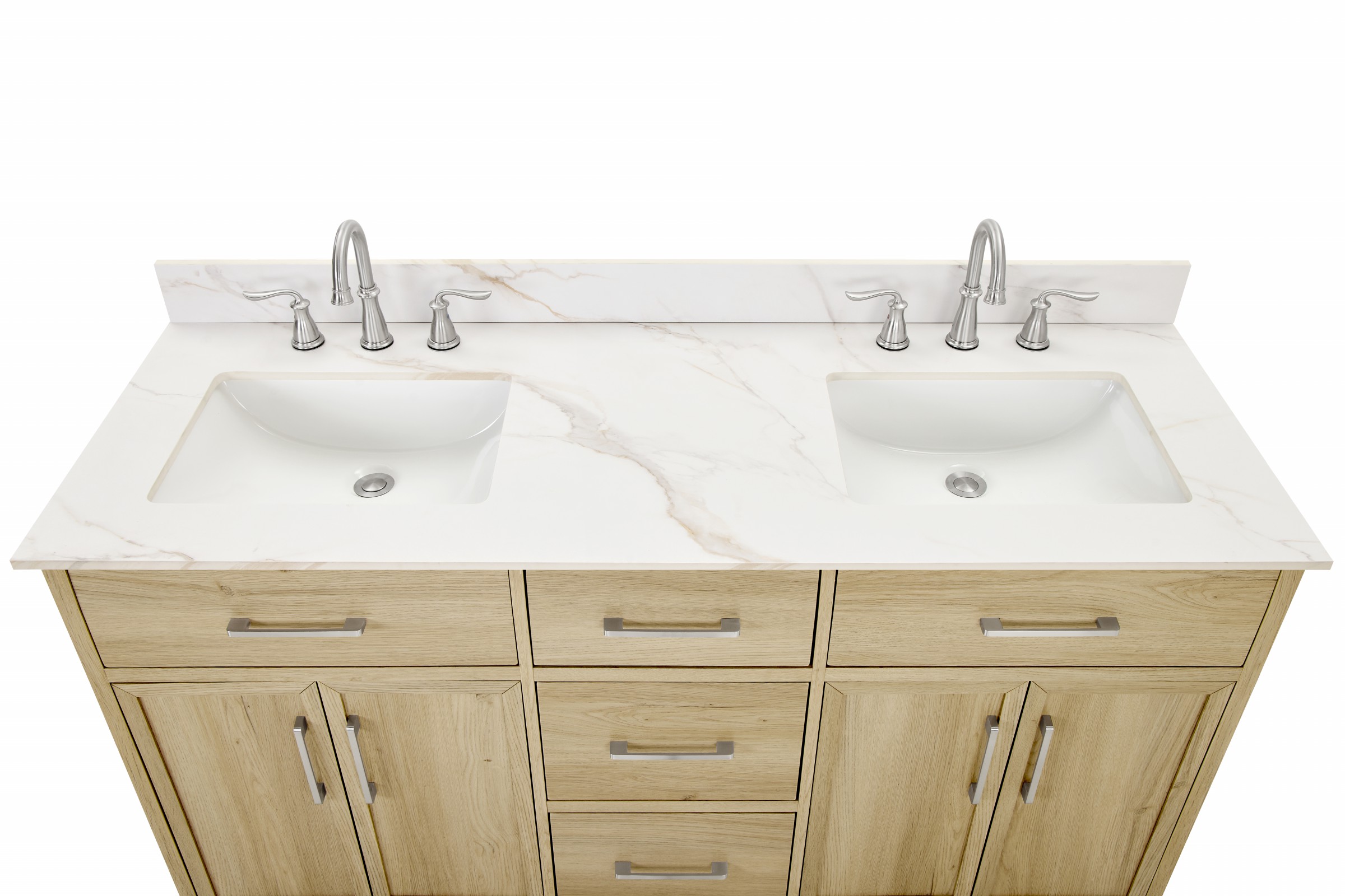 73-in Calacatta Gold Sintered Stone Double Sink Bathroom Vanity Top 