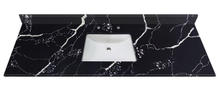 73-in Mersey Black Quartz Single Sink Bathroom Vanity Top