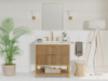 Waymart 30.5 -in Vanity Combo Brown Oak with White Quartz Top