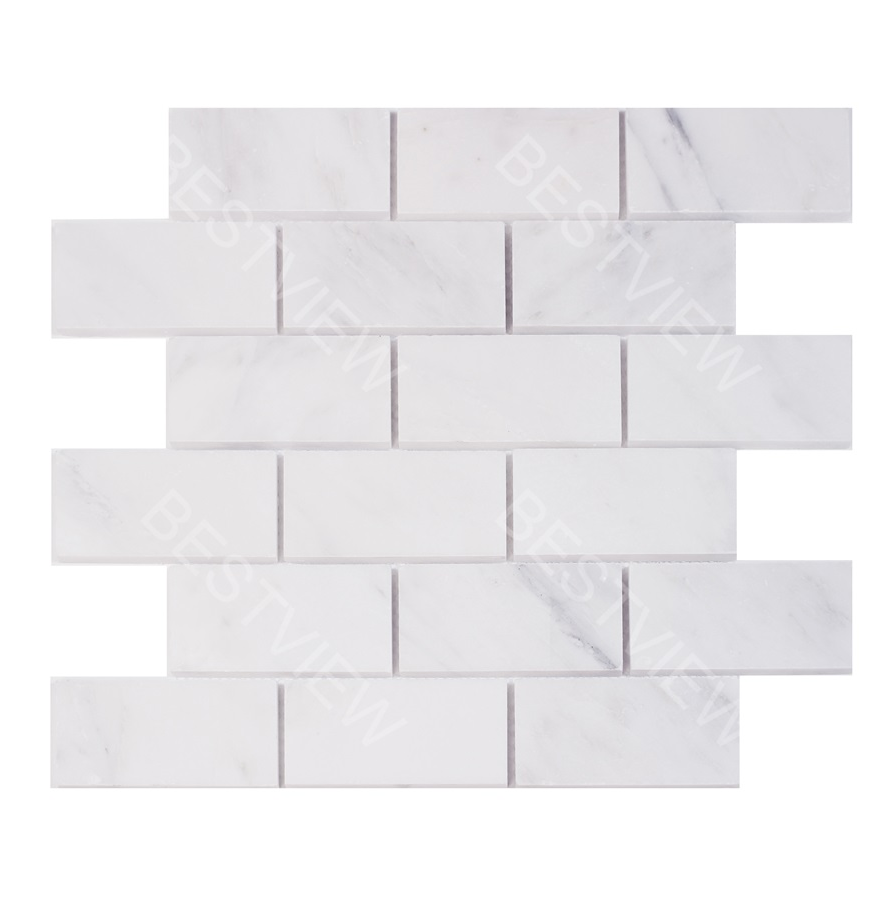 Oriental White Mosaic Polished 2"×4 " Brick Pattern