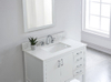 37-in Meridian White Engineered Marble Single Sink Bathroom Vanity Top ( Meridian White)