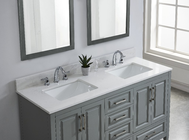 73in Carrara White Quartz Double Sink Bathroom Vanity Top Buy quartz