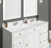 73-in Calacatta Engineered Marble Double Sink Bathroom Vanity Top