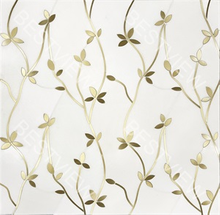 Thassos Marble Waterjet Mosaic With Brass Floral Design