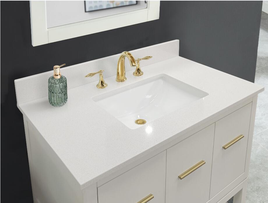 43-in Meridian White Engineered Marble Single Sink Bathroom Vanity Top ( Meridian White)