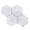  Carrara White Mosaic Polished 6" Hexagon