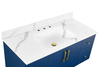 49-in Intergrated Calacatte Sintered Stone Single Sink Bathroom Vanity Top (Statuario White)