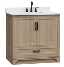 Retford 36-in Light Wood Double Sink Bathroom Vanity with Carrara White Engineered Stone Top