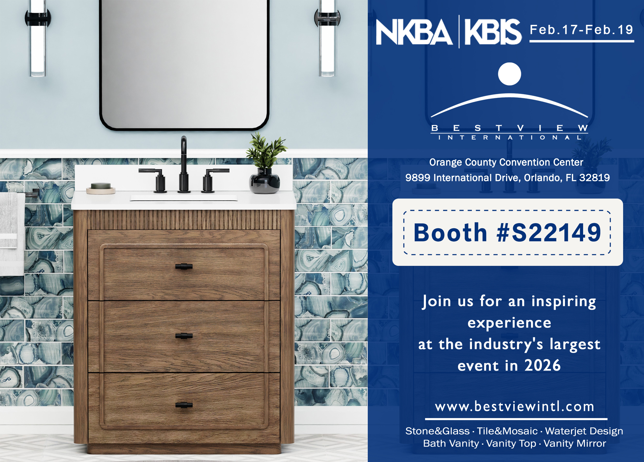 KBIS 2026 in Orlando, FL,Convention Centerr Booth S22149