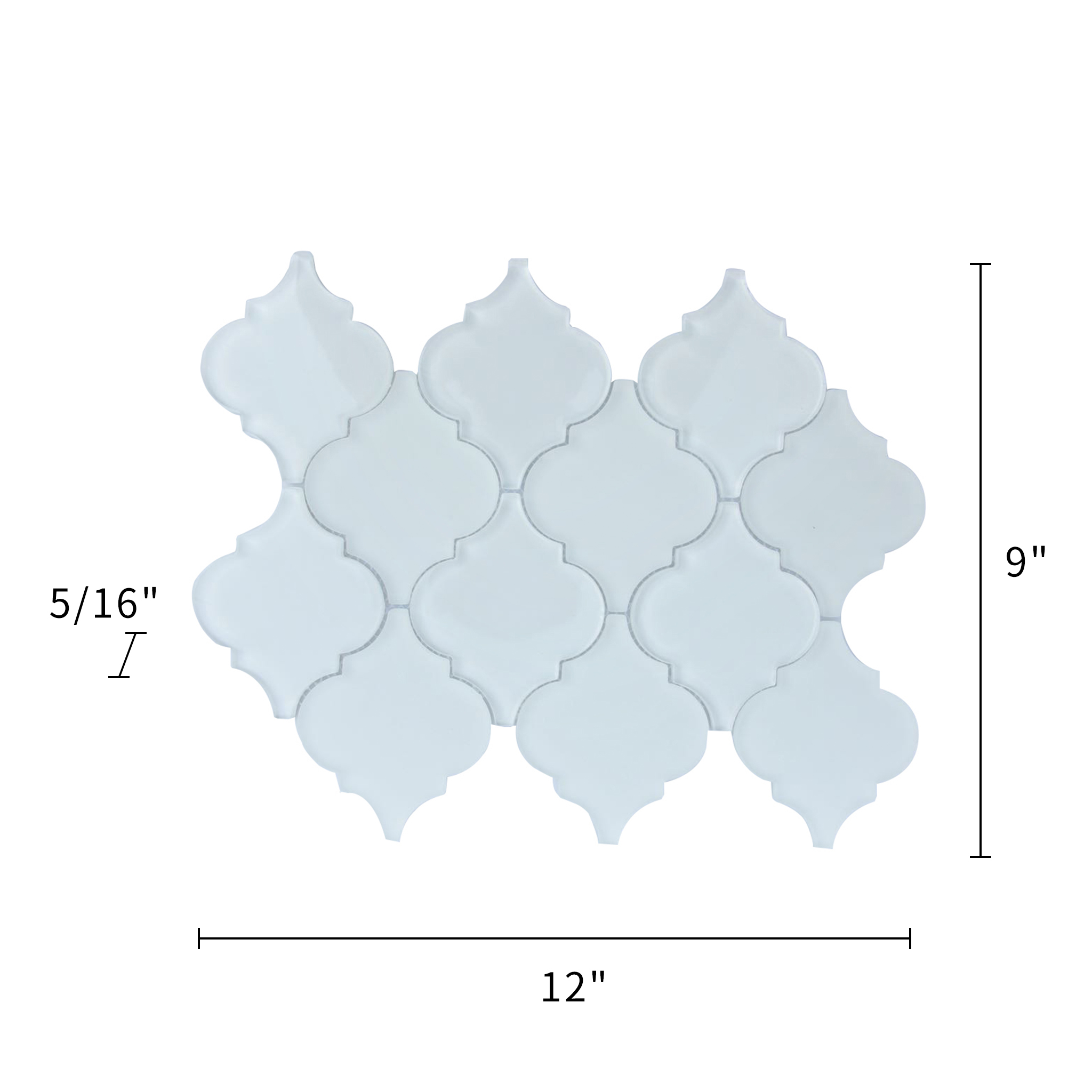 Arabesque Frosted Glass Mosaic