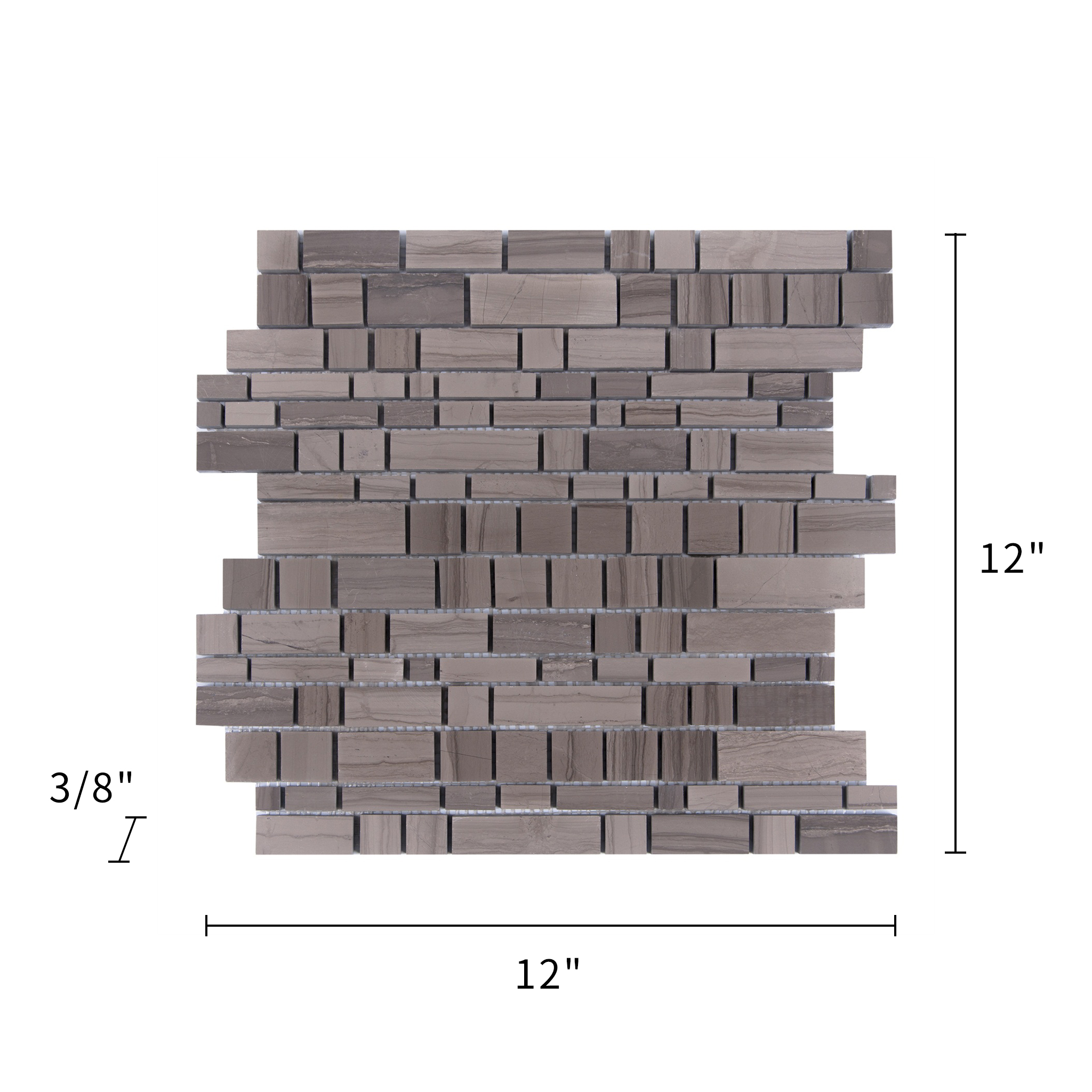 Athens Gray Mosaic Honed Multi-Square 