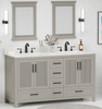 Beckville 60-in Vanity Combo Natural Wooden with White Quartz Top 