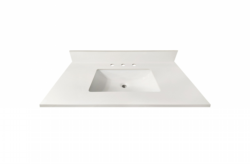 43-in Swan White Sintered Stone Single Sink Bathroom Vanity Top 