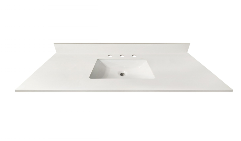 73-in Swan White Sintered Stone Single Sink Bathroom Vanity Top 