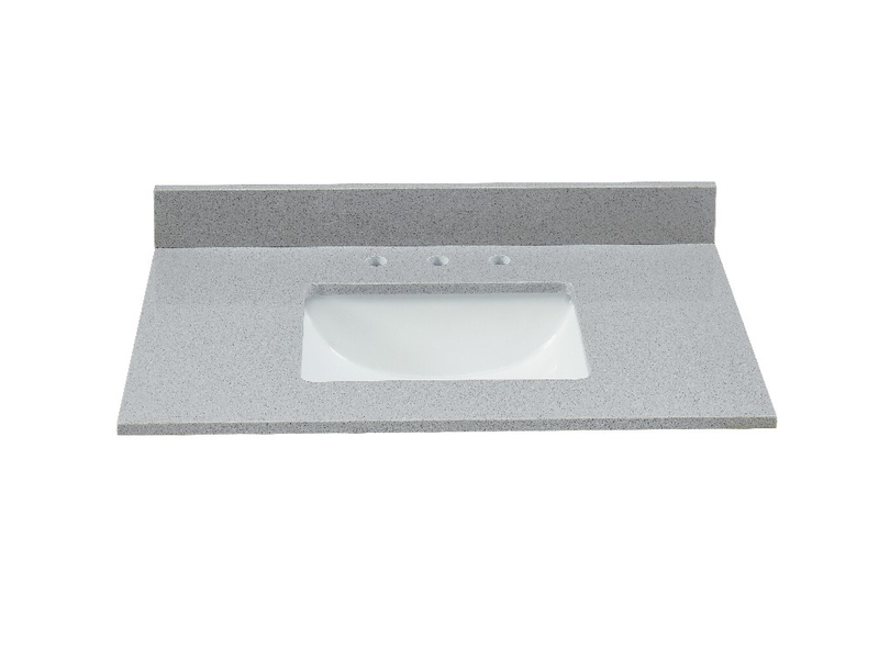 31-in Koala Gray Engineered Marble Single Sink Bathroom Vanity Top (Meridian Gray)®