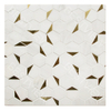 Royal White With Gold Accents Mosaic Hexagon