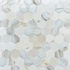 Marble & Hot Glass Mixed Hexagon Mosaic 001377