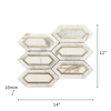 Calacatta Gold with Golden Metal Waterjet Mosaic Elongated Hexagon