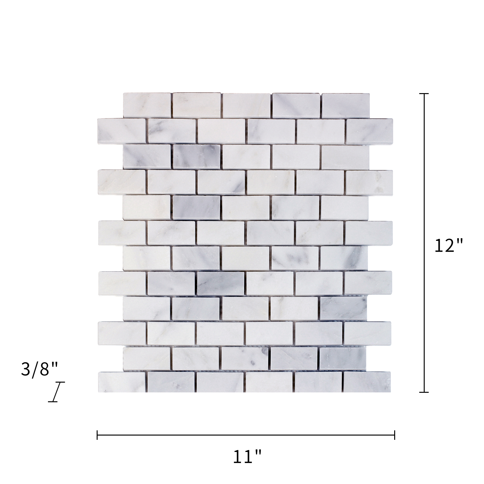 Oriental White Marble Mosaic Polished 1"×2 "