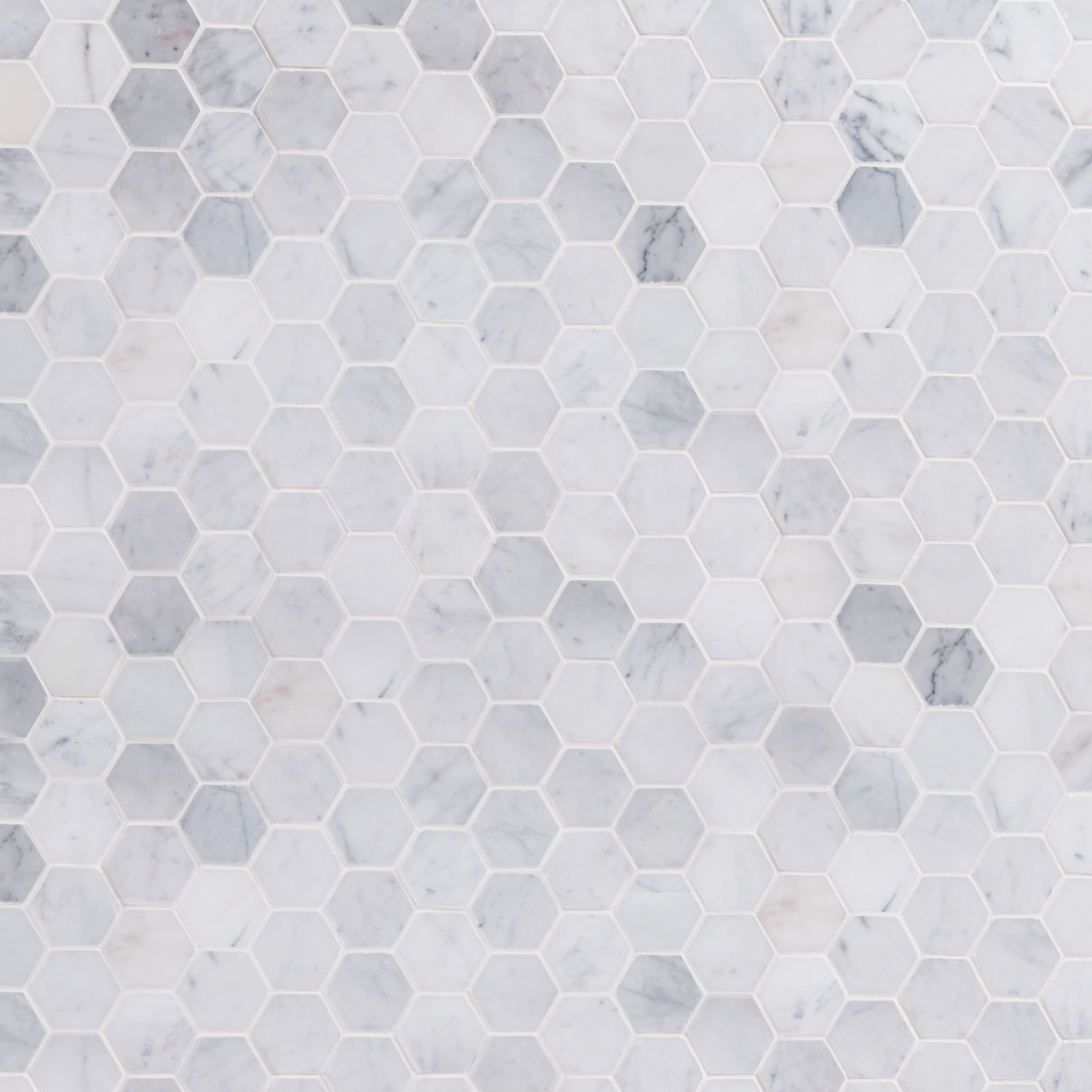Oriental White Mosaic Honed 2" Hexagon 