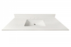 61-in Swan White Sintered Stone Single Sink Bathroom Vanity Top 